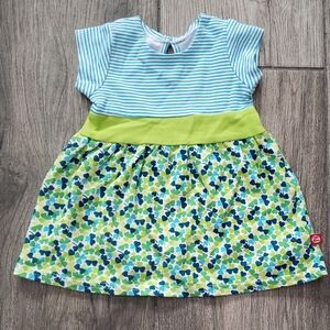 Zutano EUC Newborn green and blue shamrock print dress